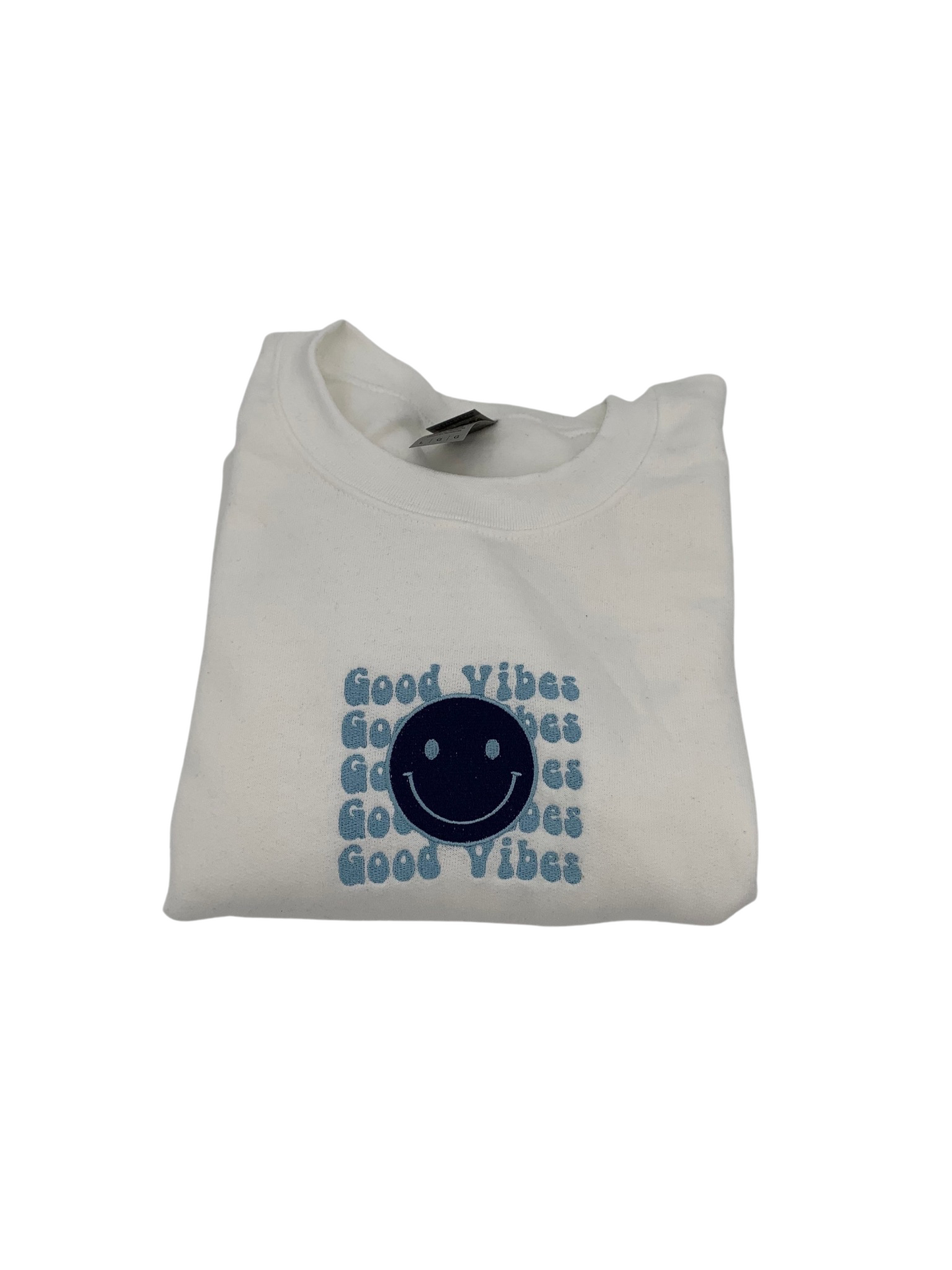 Good Vibes Embroidered Unisex Crewneck