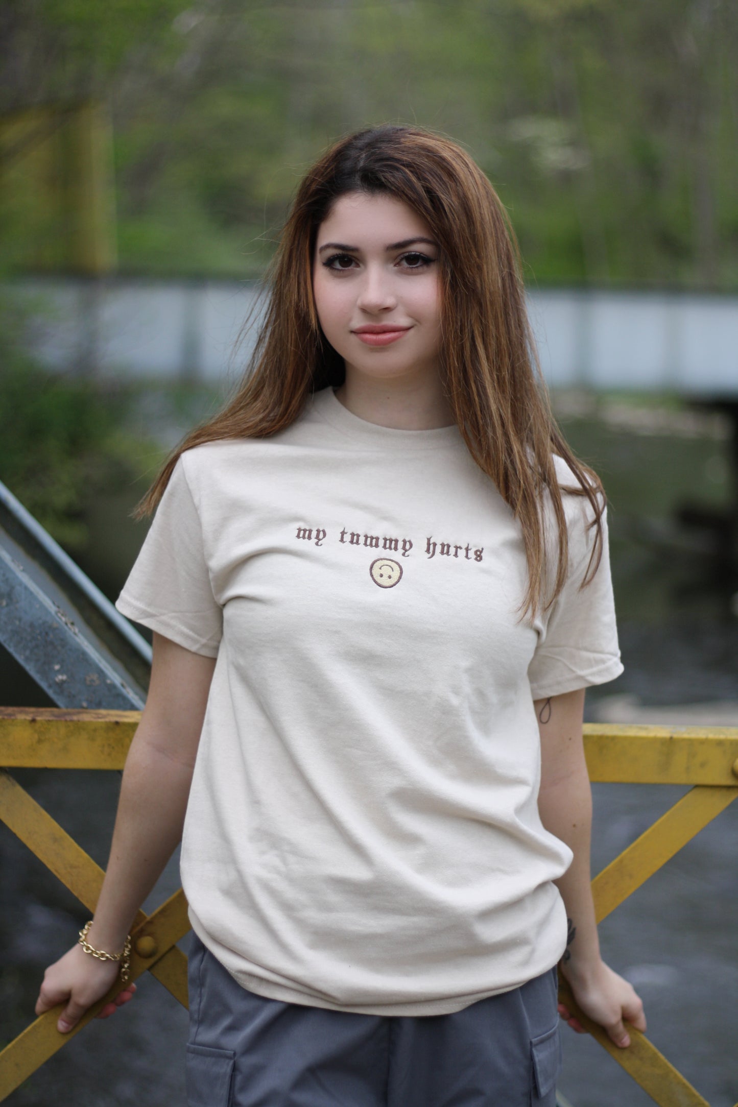 My Tummy Hurts Embroidered Shirt