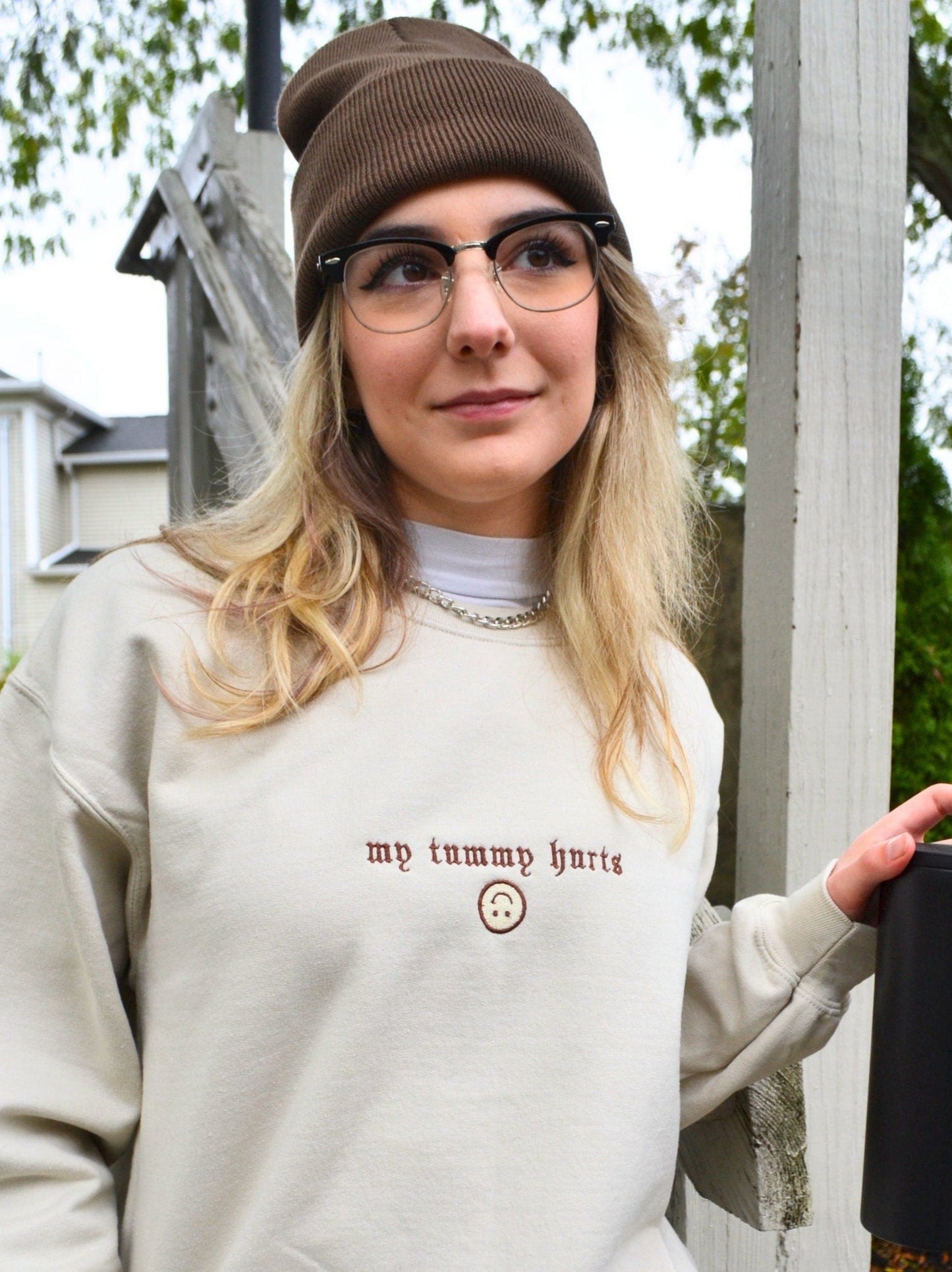 My Tummy Hurts Embroidered Shirt