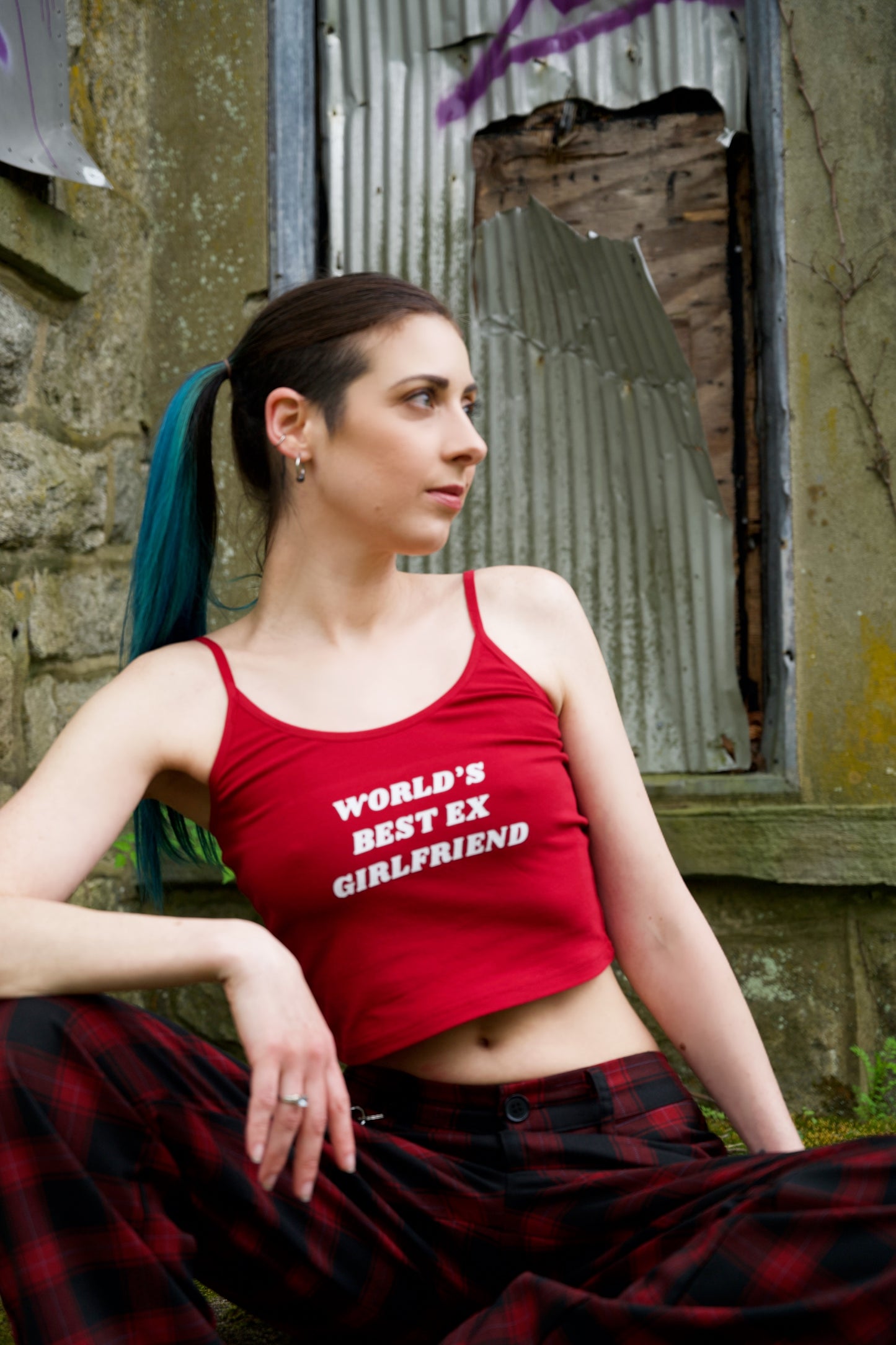 World's Best Ex Girlfriend Spaghetti Strap Cropped Tank