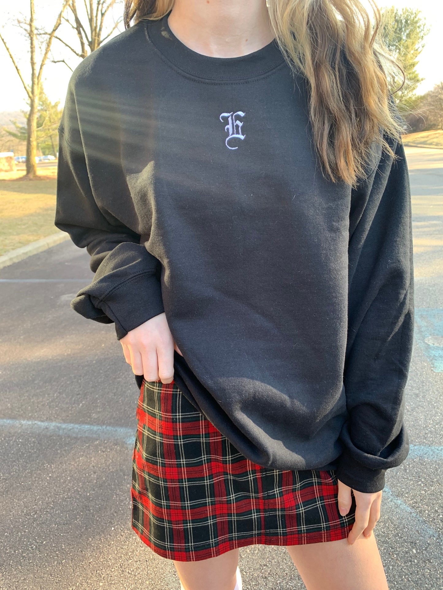 Custom Old English Initial Crewneck Sweatshirt | Gift For Her | Gift For Him |Edgy Personalized Gifts |Baddie Gift | Personalized Shirt