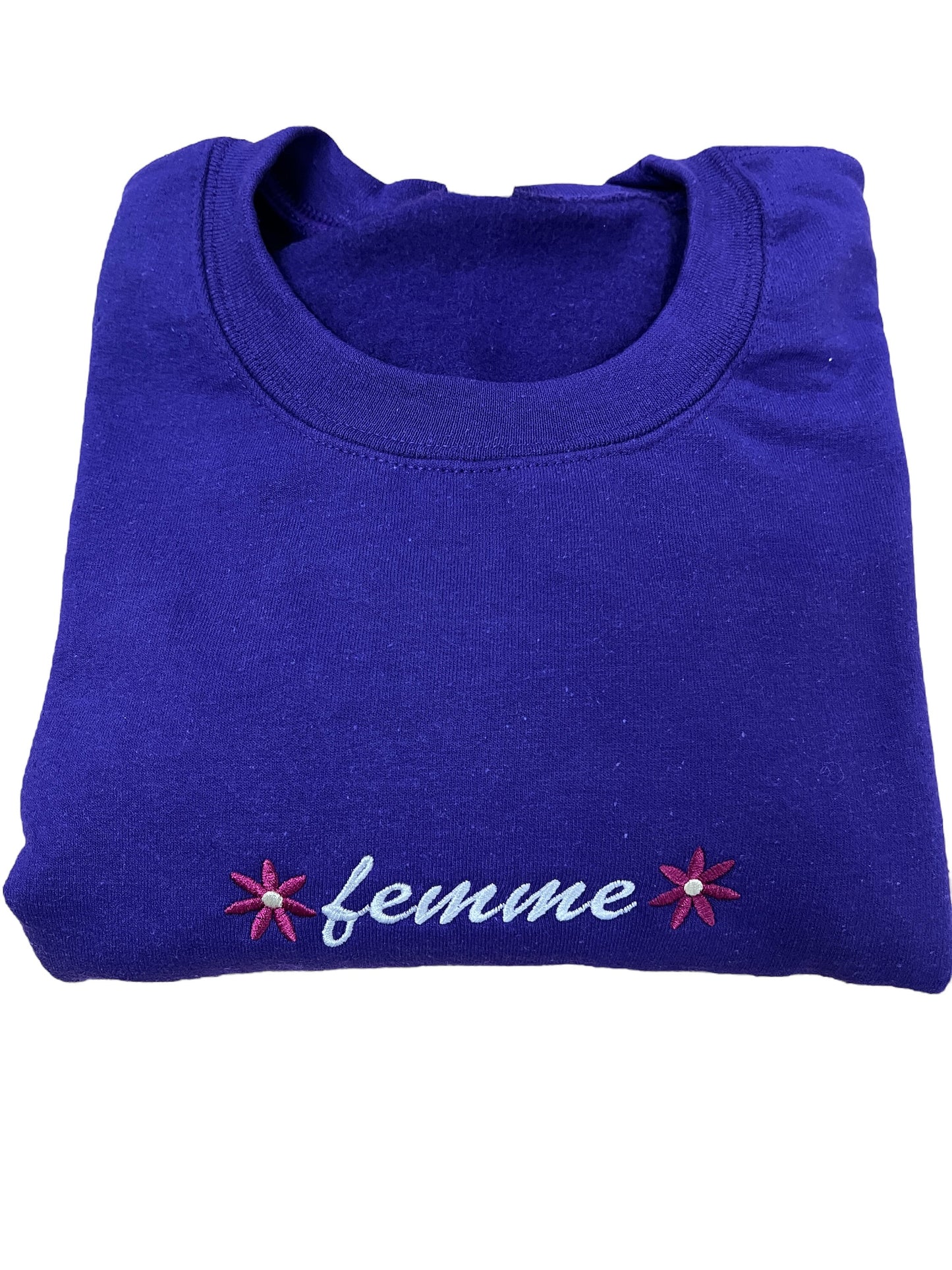 Femme Floral Embroidered Crewneck Sweatshirt