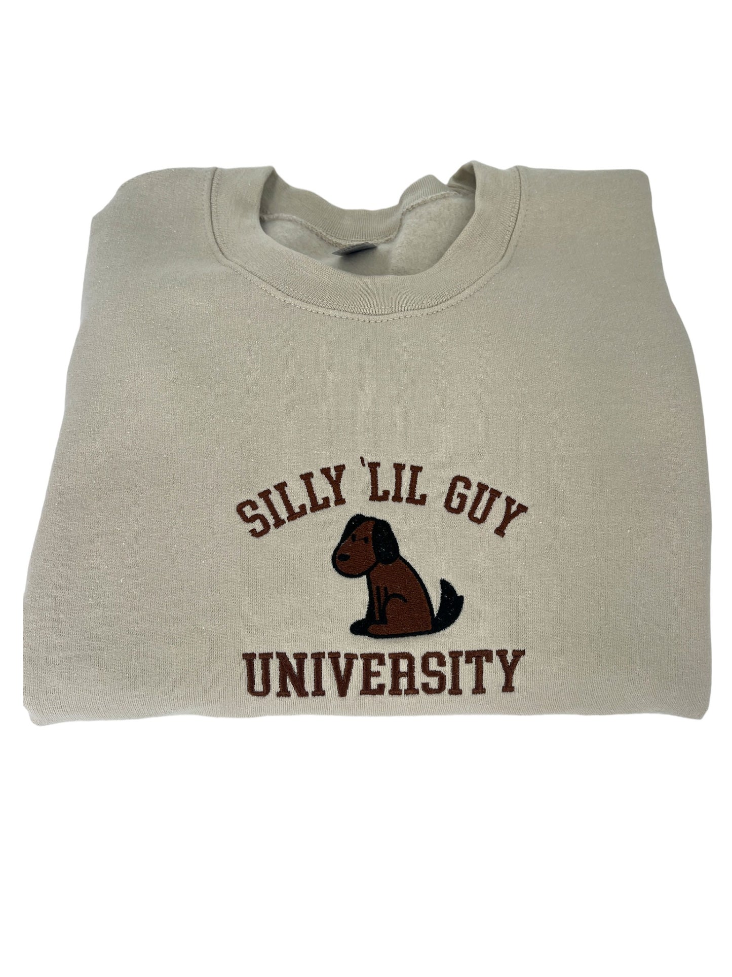 Silly Lil Guy University Unisex Embroidered T-Shirt or Crewneck Sweatshirt