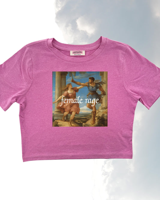 a pink t - shirt with a picture of a man and woman on it