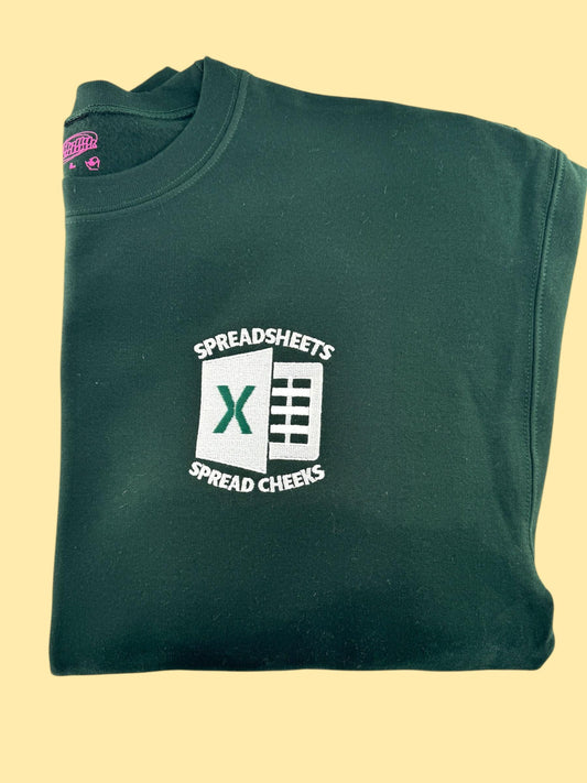 a green t - shirt with the words spreadsheets on it