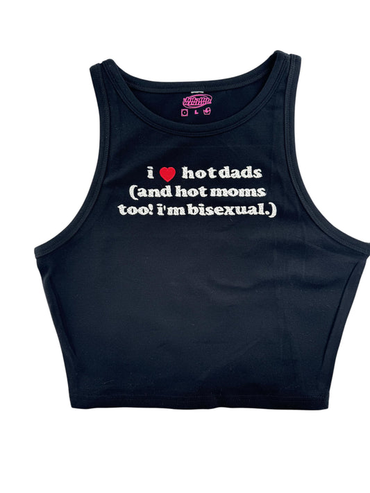 a tank top that says i love hot dads and hot moms too i