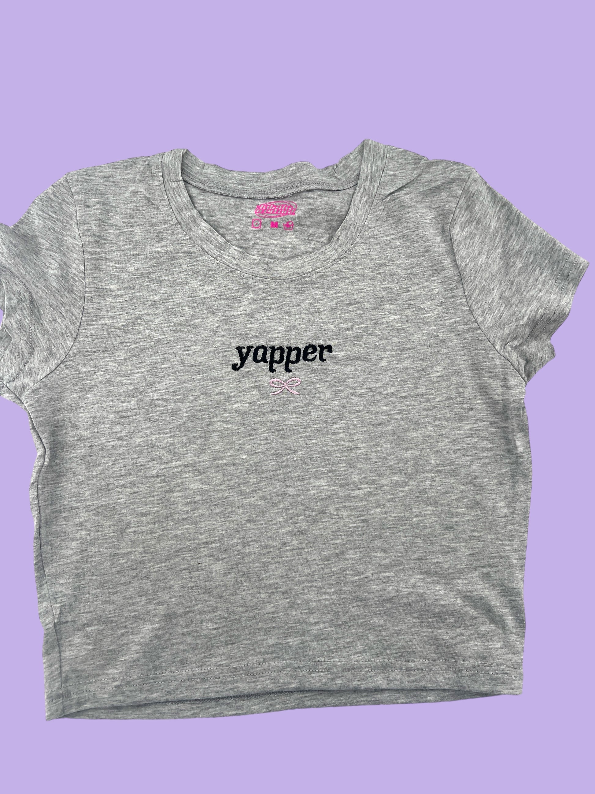 a t - shirt with the word yapper printed on it
