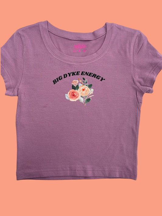 a t - shirt that says big dyre energy with flowers on it