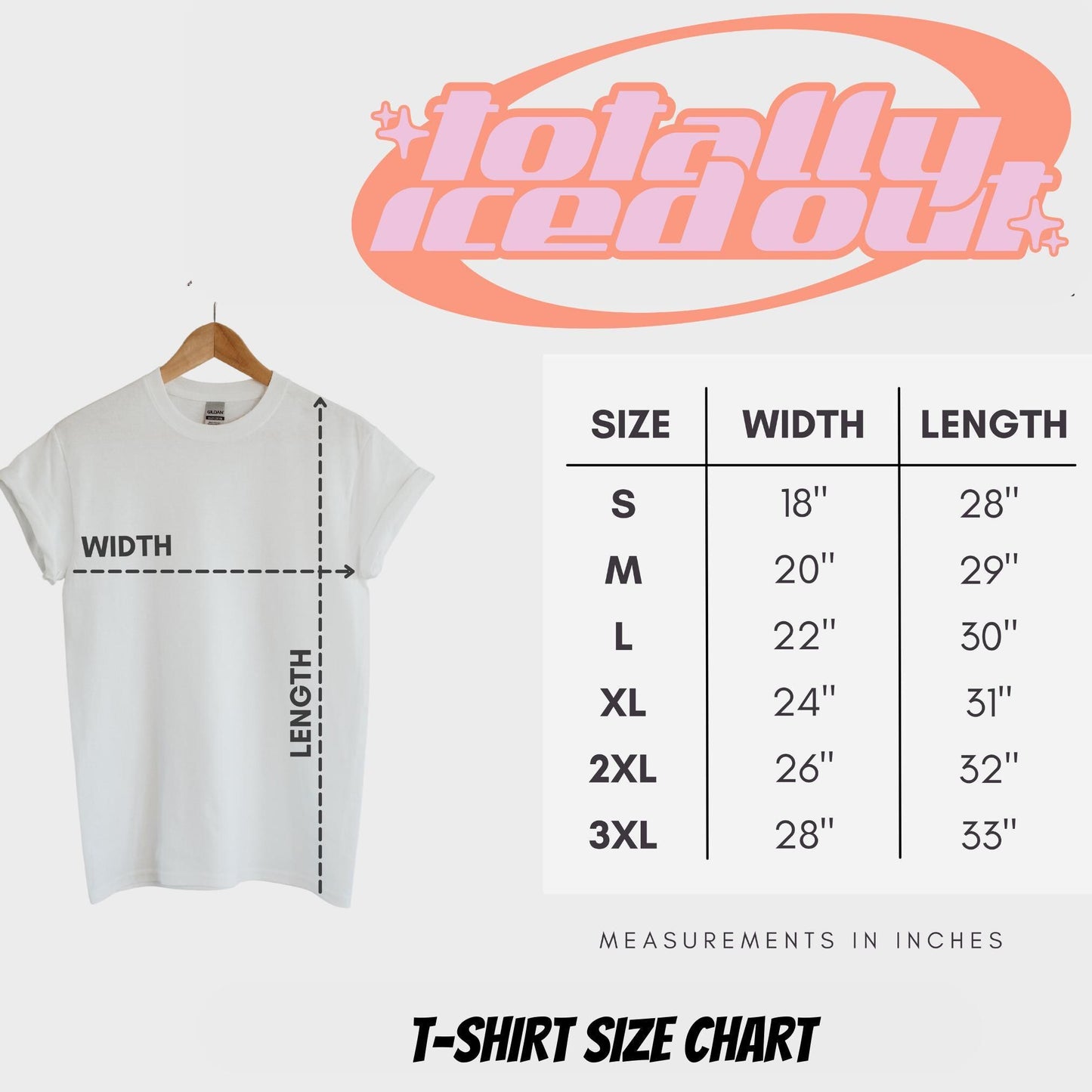 a t - shirt size chart for a women's t - shirt