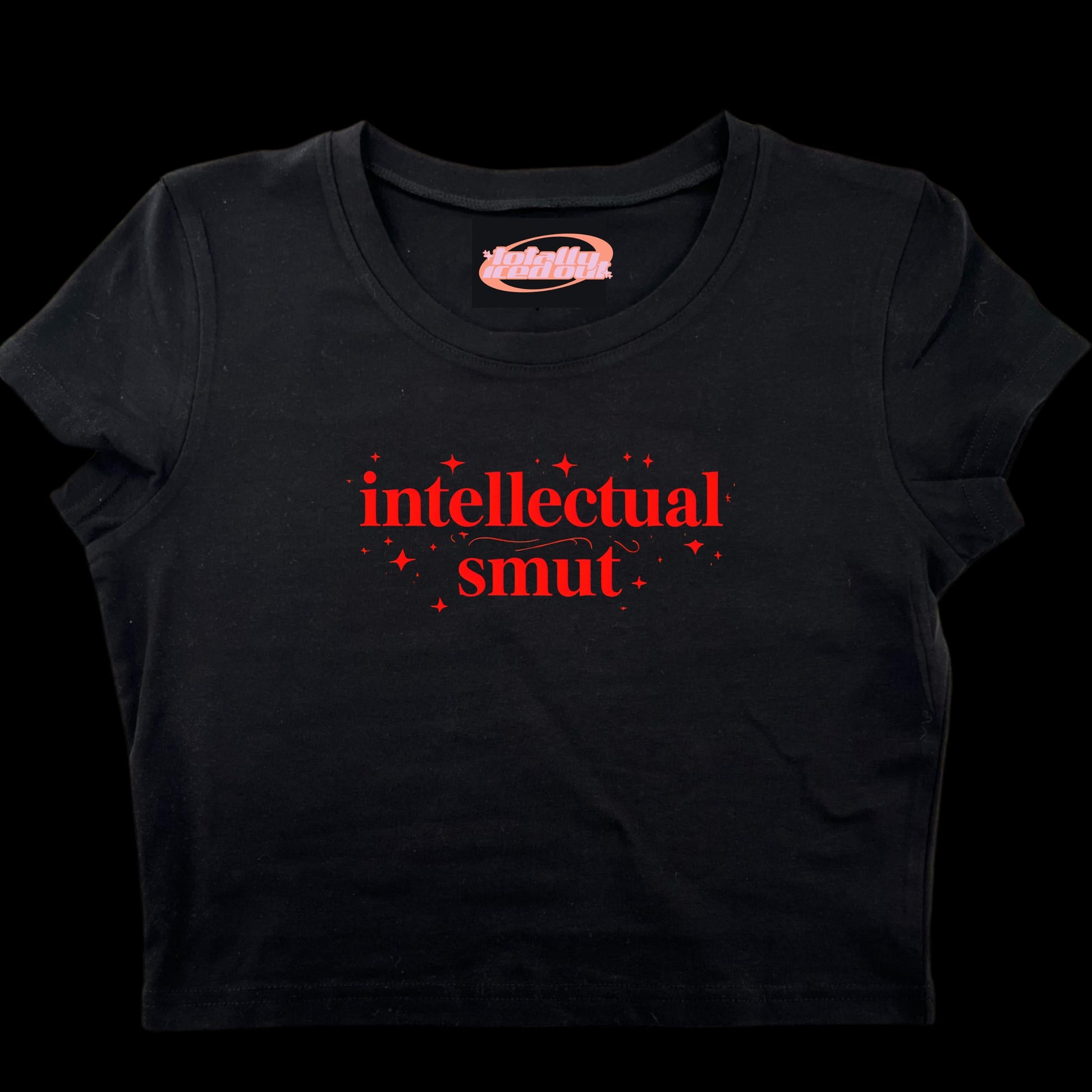 a black t - shirt with the words intelectual smut printed on it