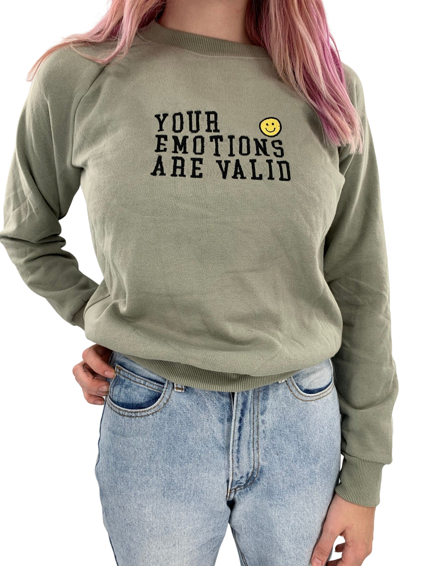 Your Emotions Are Valid Embroidered Crewneck