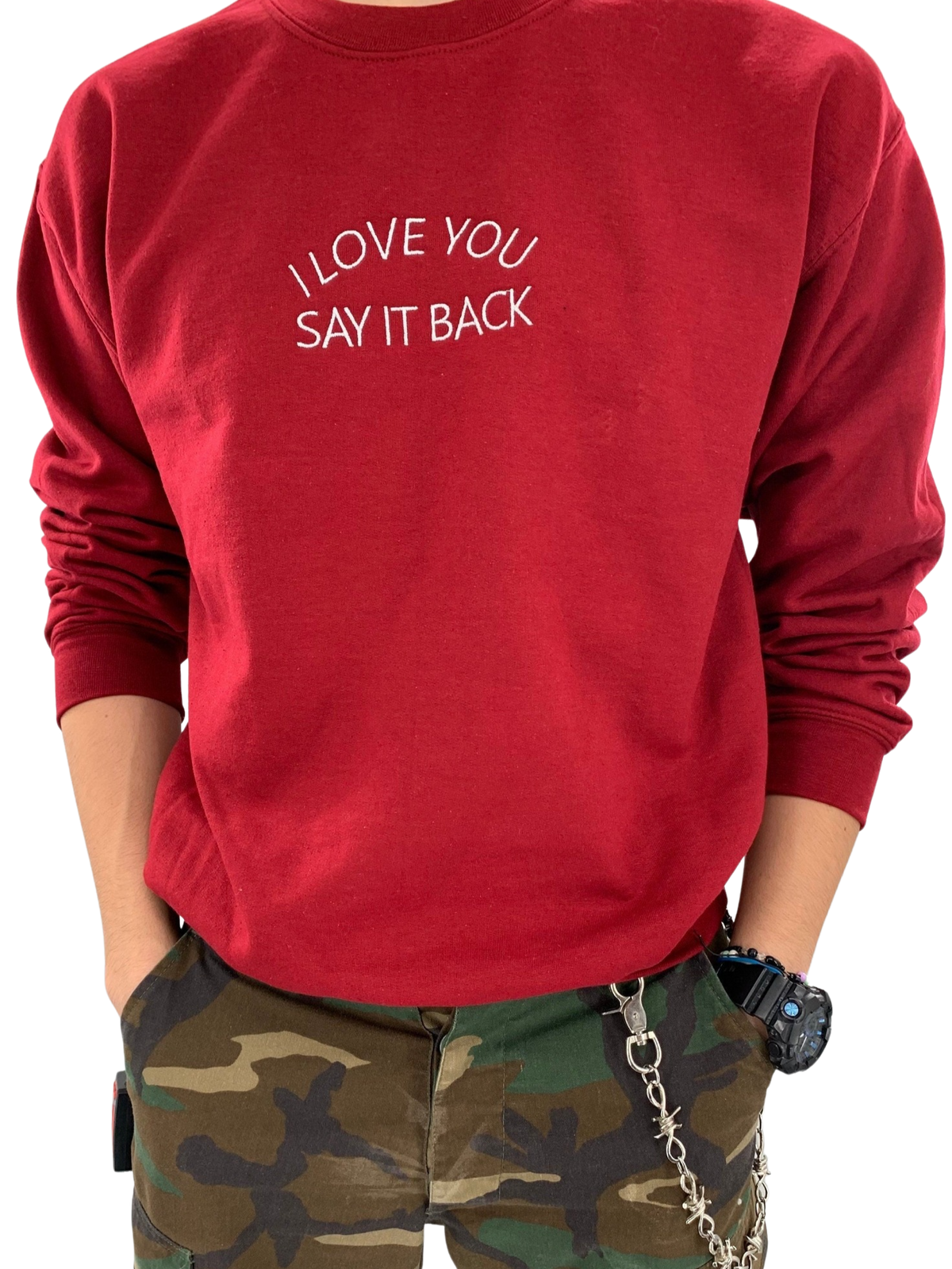 I Love You Say It Back Embroidered Crewneck