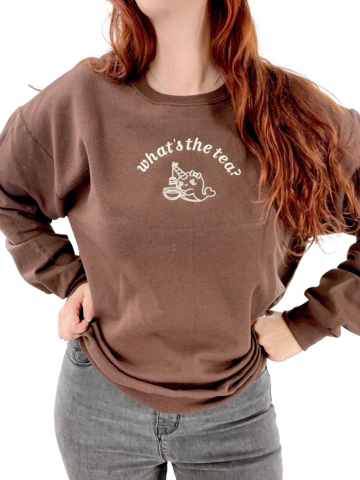 What's The Tea? Unisex Embroidered T-Shirt or Sweatshirt