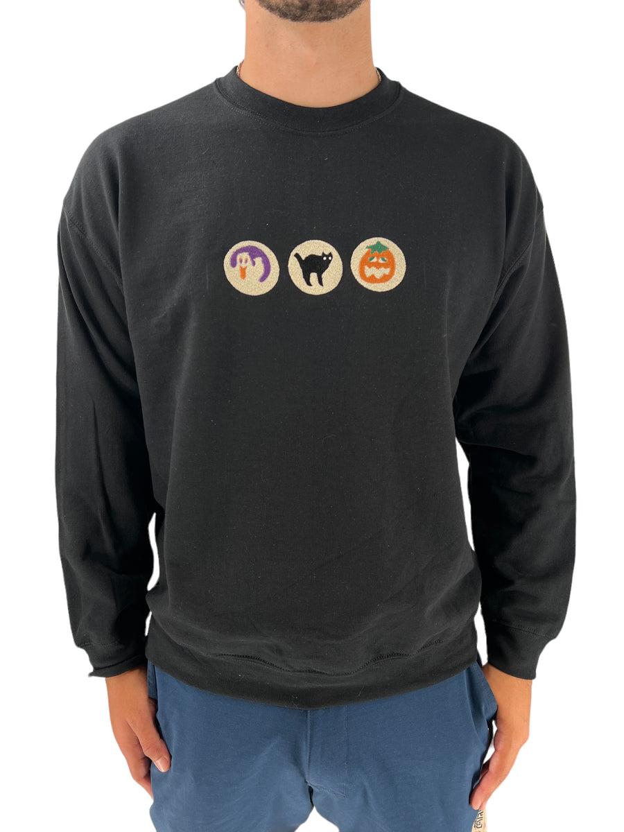 Halloween Cookies Boo Embroidered Sweatshirt, Spooky Season Sweatshirt, Ghost Pumpkin Shirt