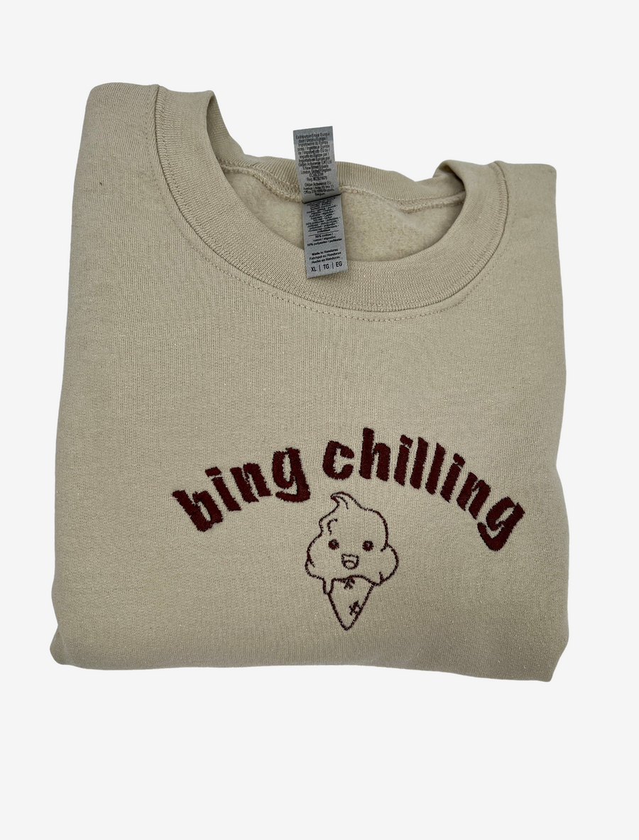 Bing Chilling Unisex Embroidered T-Shirt or Sweatshirt
