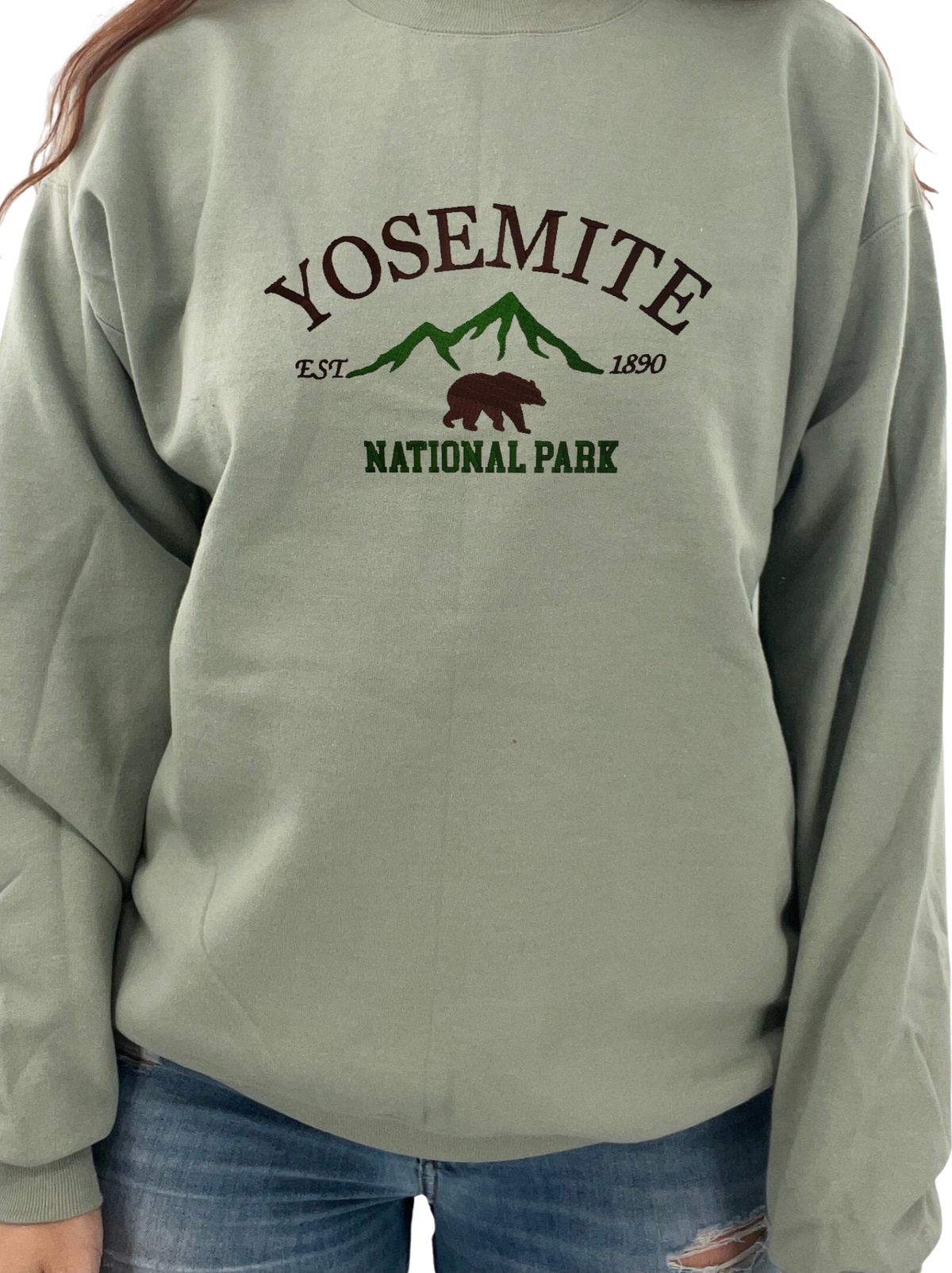 Yosemite National Park Embroidered Crewneck