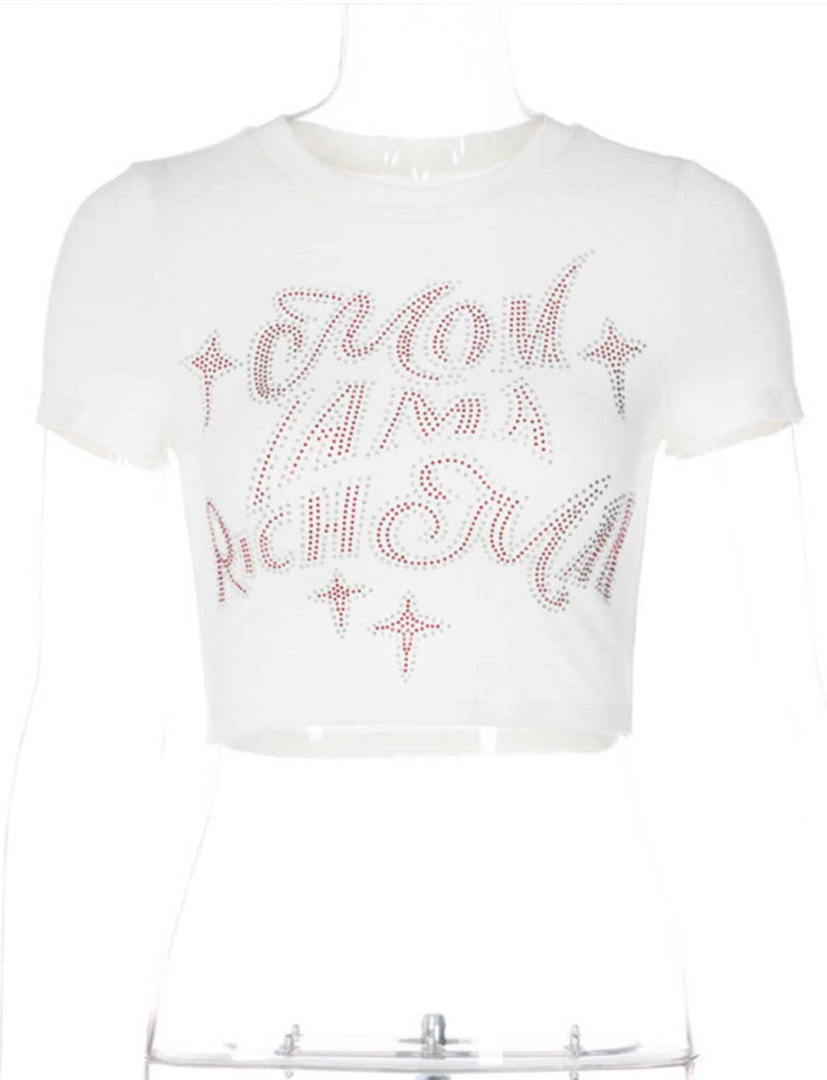 Mom I am a Rich Man Rhinestone Crop Top