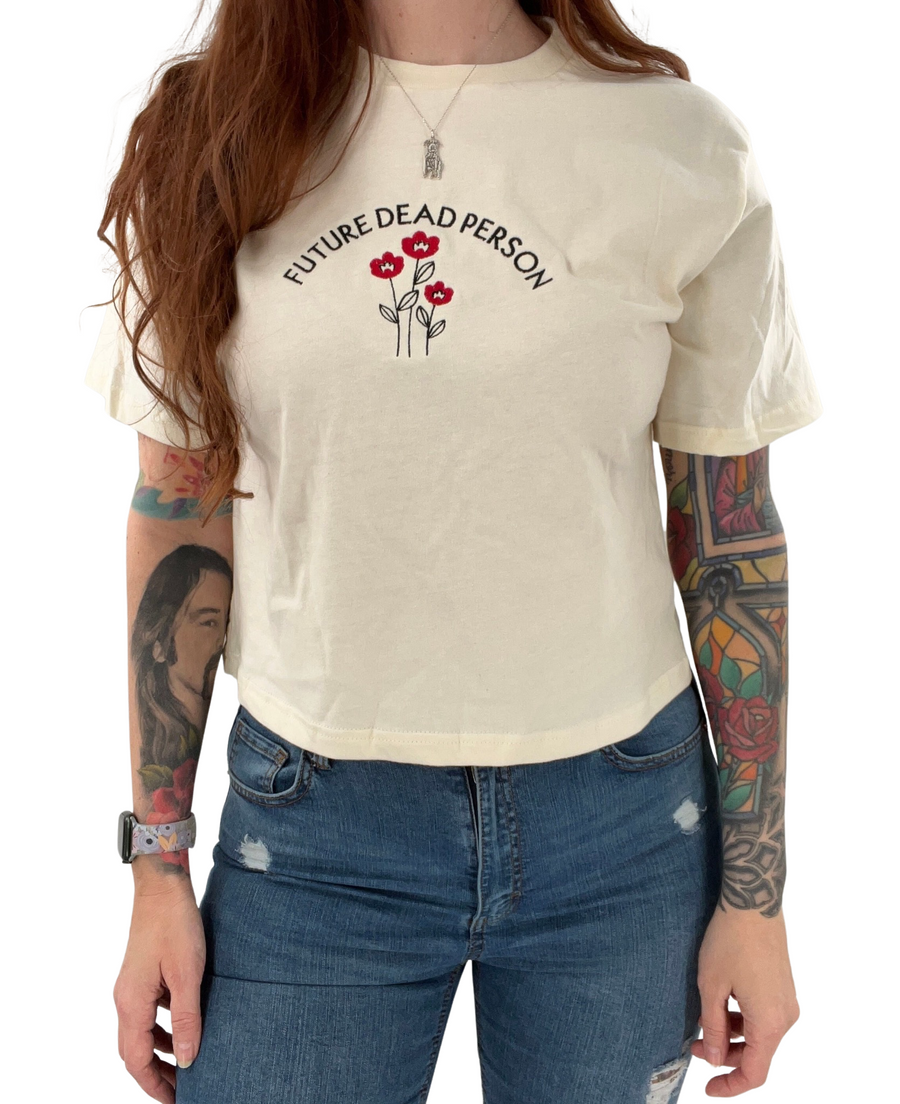 Future Dead Person Embroidered Cropped Tee