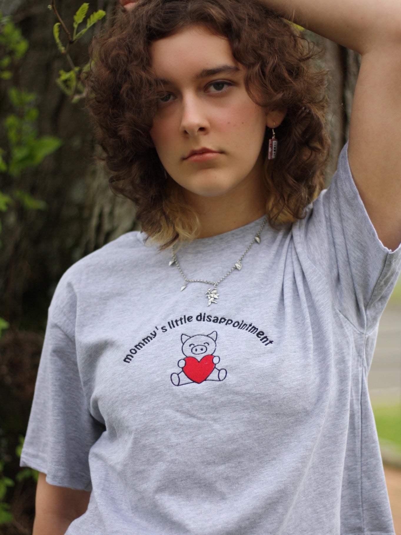 Mommy's Little Disappointment Embroidered Cropped Tee