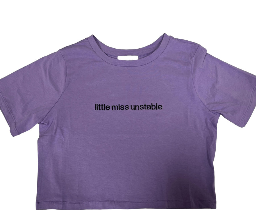Little Miss Unstable Embroidered Crop Top