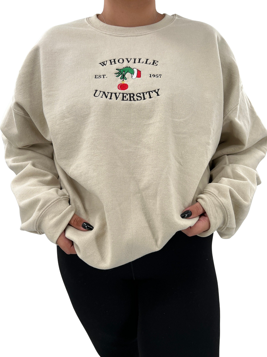Whoville University Embroidered Crewneck