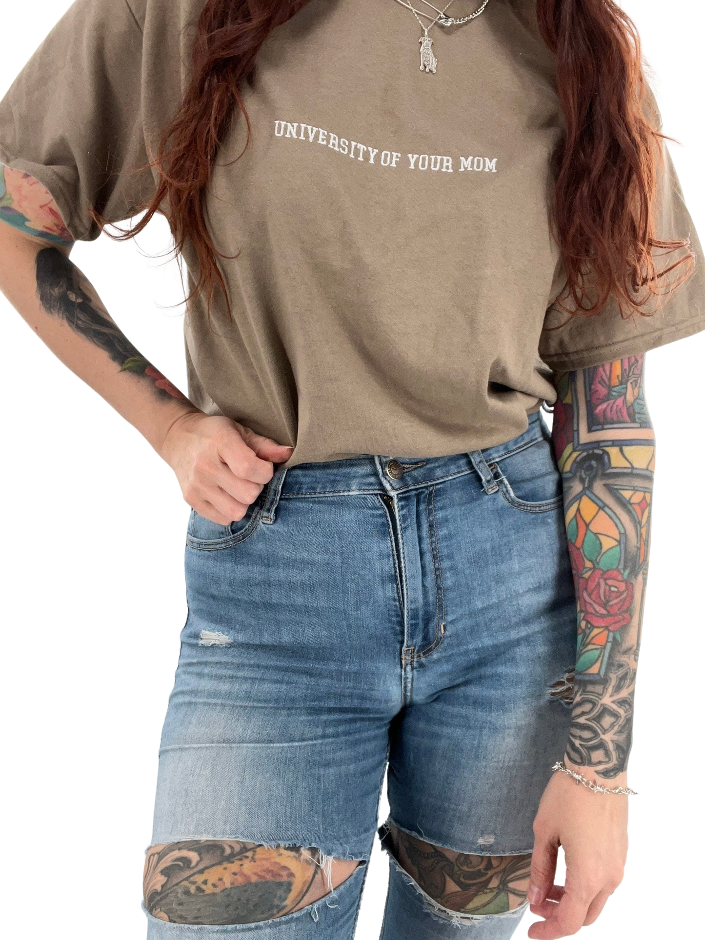 University of Your Mom Embroidered Tee