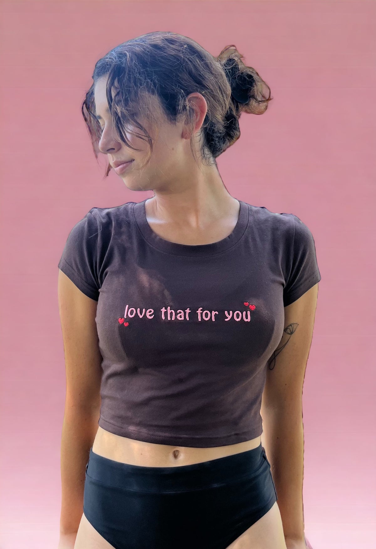 Love That For You Embroidered Crop Top