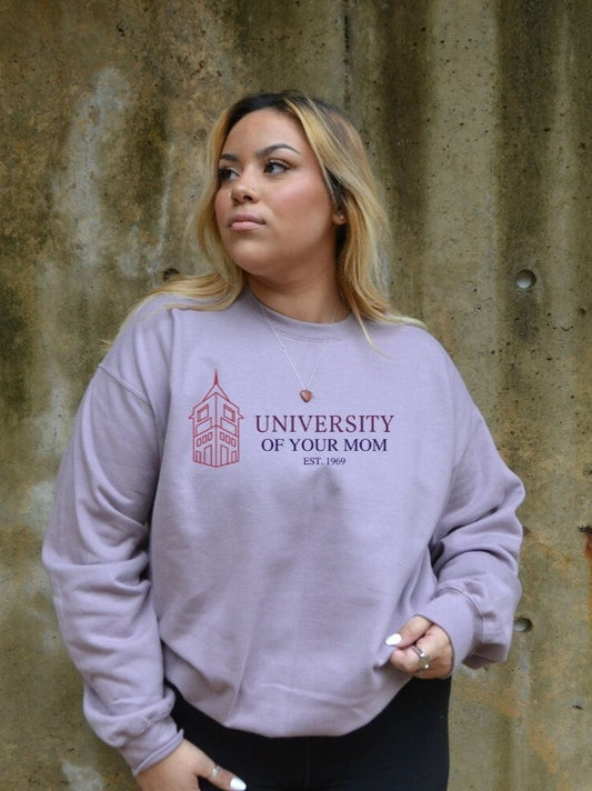 University of Your Mom Schoolhouse Embroidered Crewneck