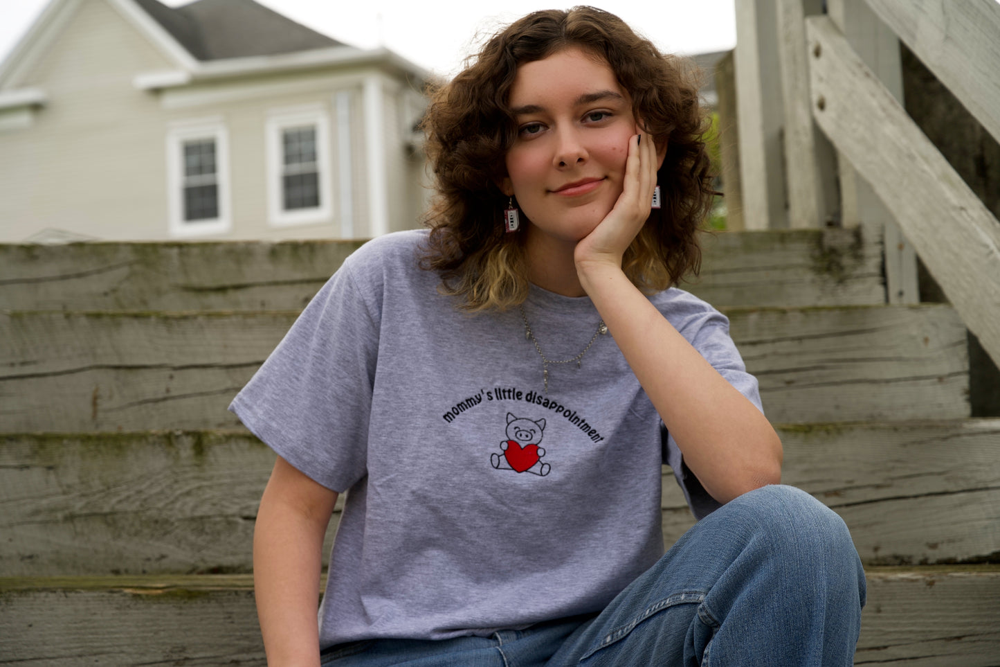 Mommy's Little Disappointment Embroidered Cropped Tee