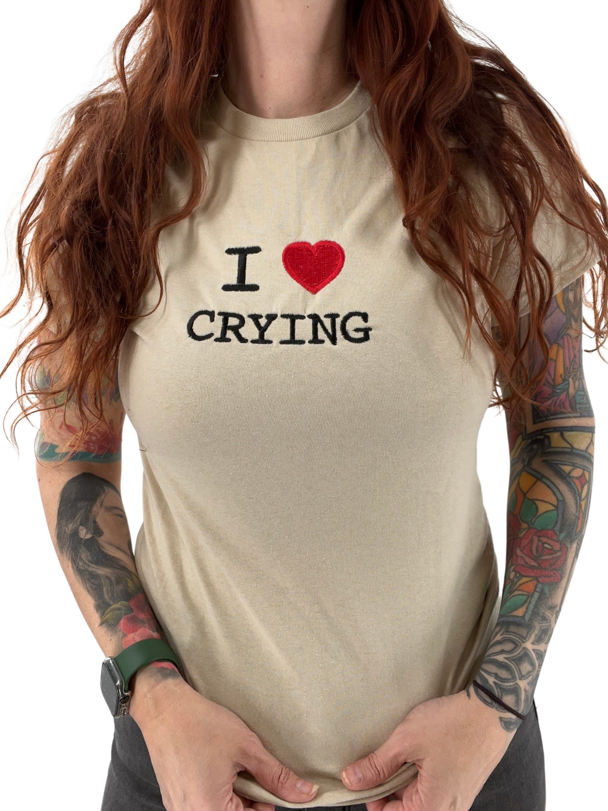 I Love Crying Unisex Embroidered T-Shirt or Sweatshirt