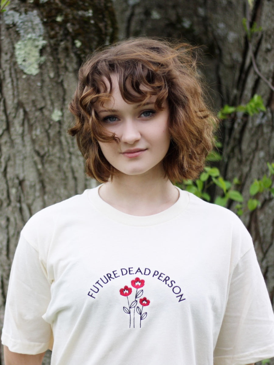 Future Dead Person Embroidered Cropped Tee