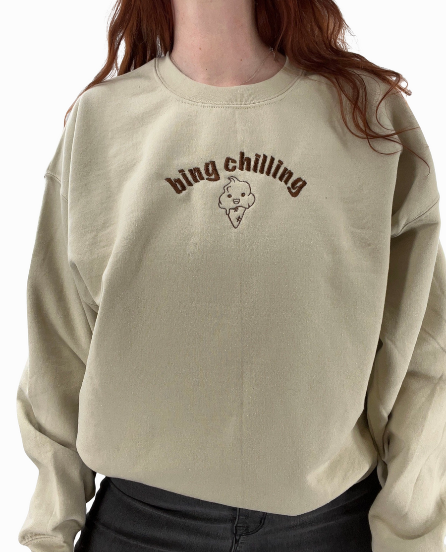 Bing Chilling Unisex Embroidered T-Shirt or Sweatshirt