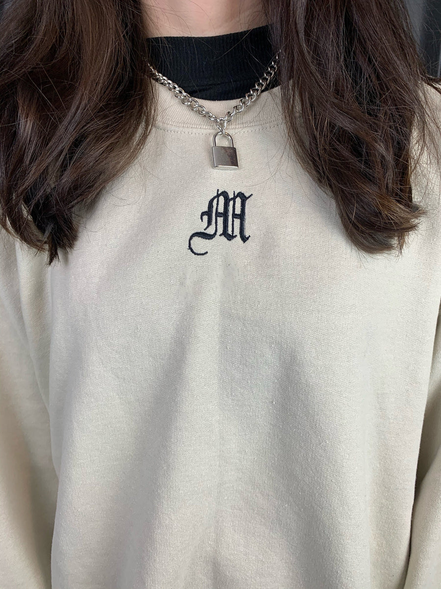 Custom Old English Initial Crewneck Sweatshirt | Gift For Her | Gift For Him |Edgy Personalized Gifts |Baddie Gift | Personalized Shirt