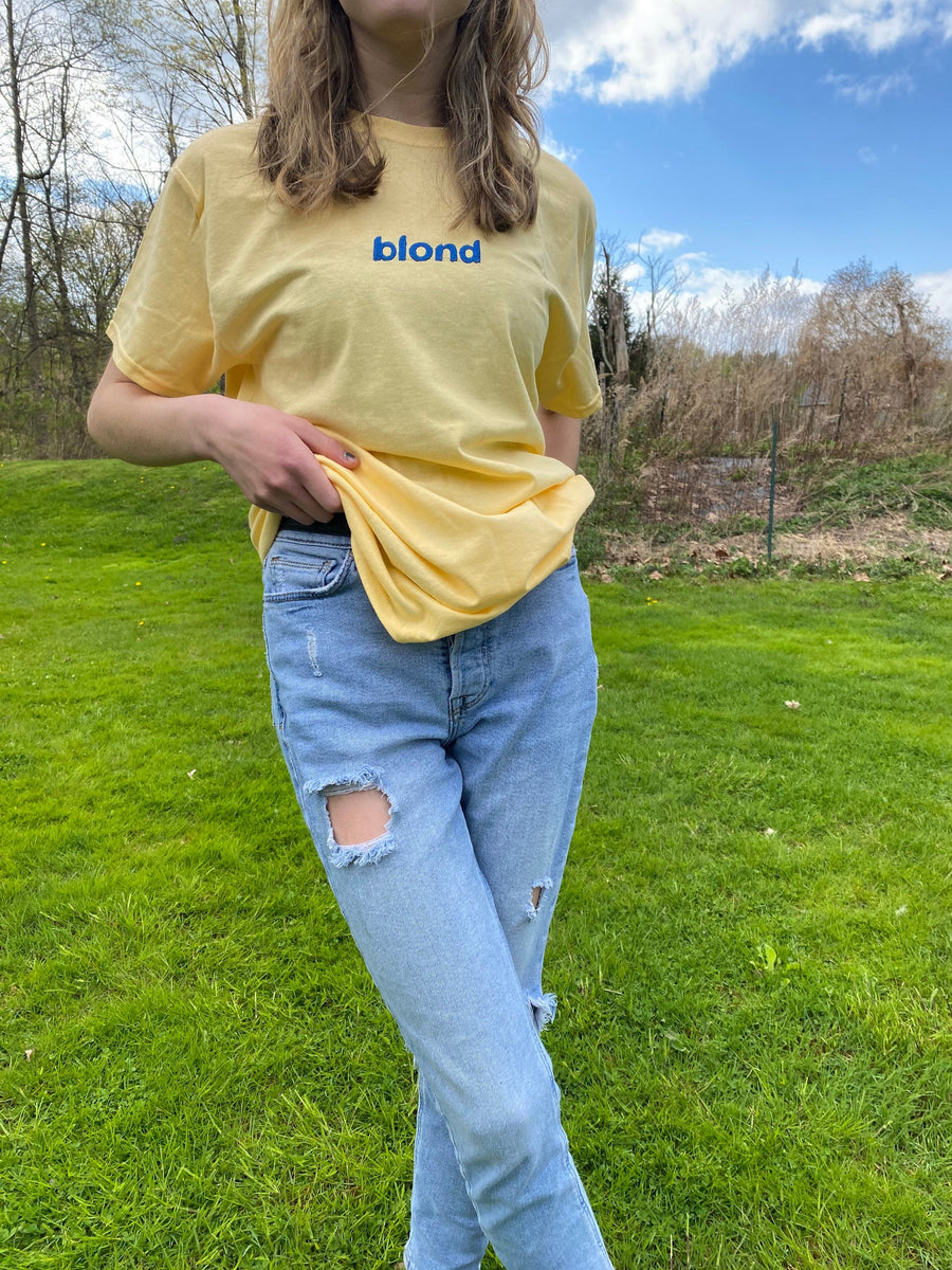 Blond Embroidered Tee