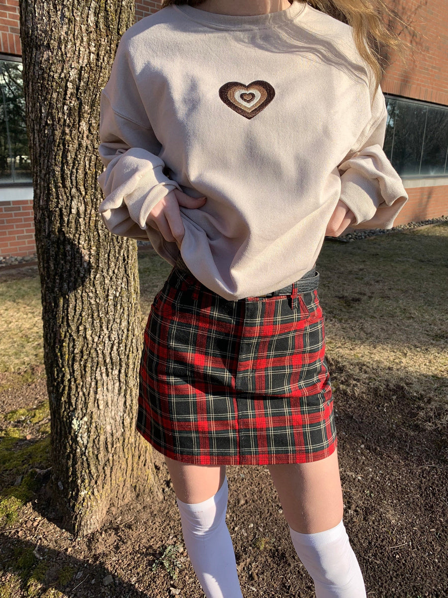 Heart Embroidered Crewneck
