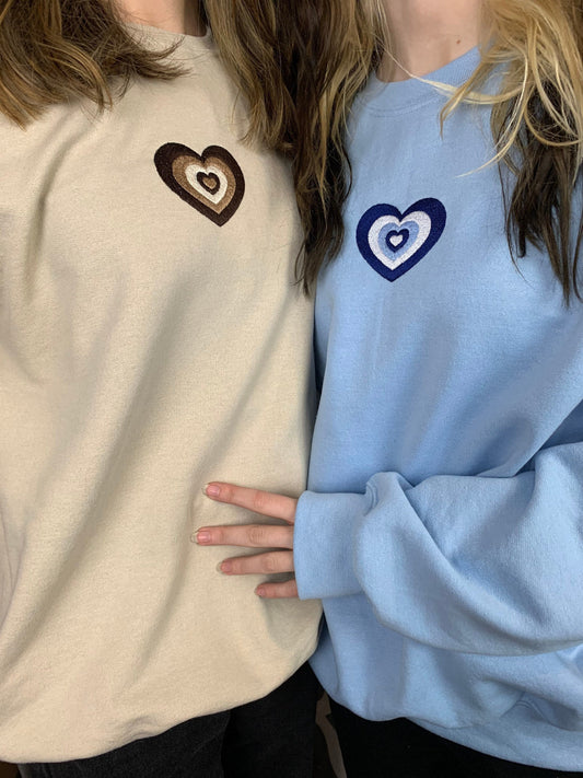 Heart Embroidered Crewneck