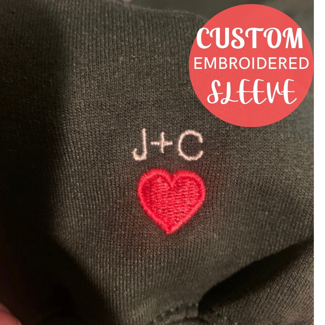 Custom Embroidered Initial Heart Sweatshirt