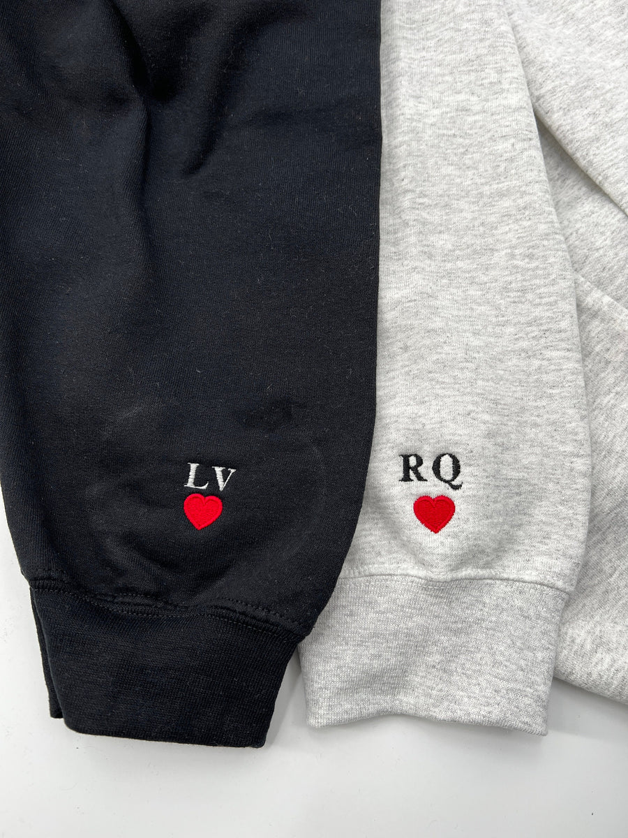 Custom Embroidered Initial Heart Sweatshirt – Totally Iced Out