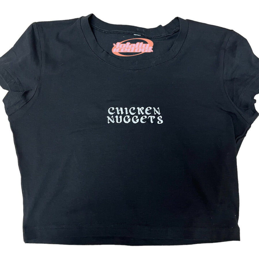 Chicken Nuggets Embroidered Crop Top