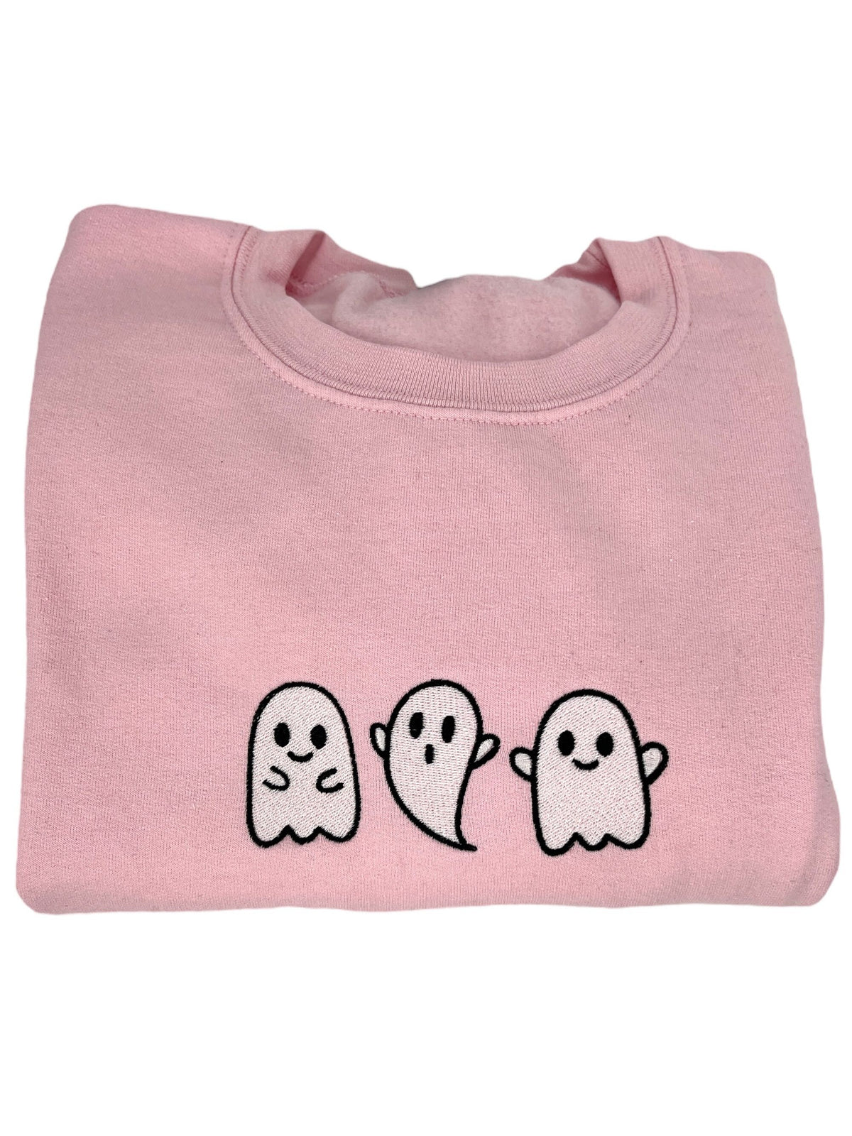 Cute Ghost Unisex Halloween Embroidered T-Shirt or Crewneck Sweatshirt