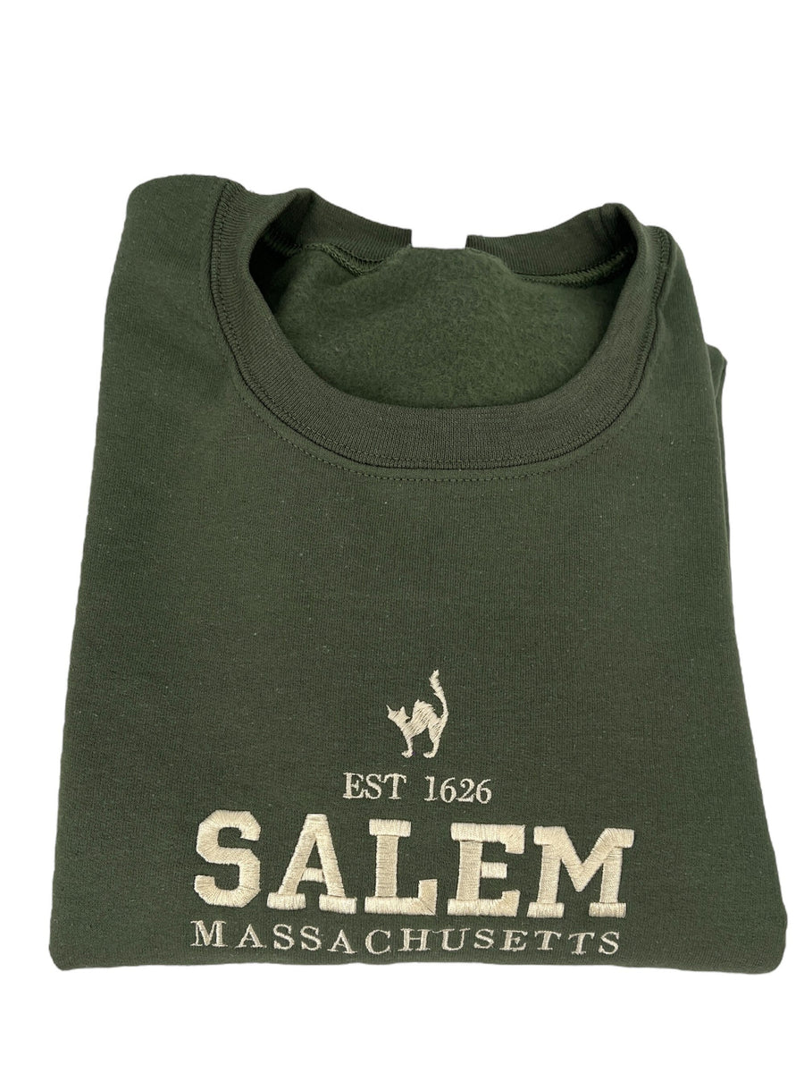 Salem Massachusetts Embroidered Sweatshirt, Spooky Season Sweatshirt, Spooky Szn Shirt