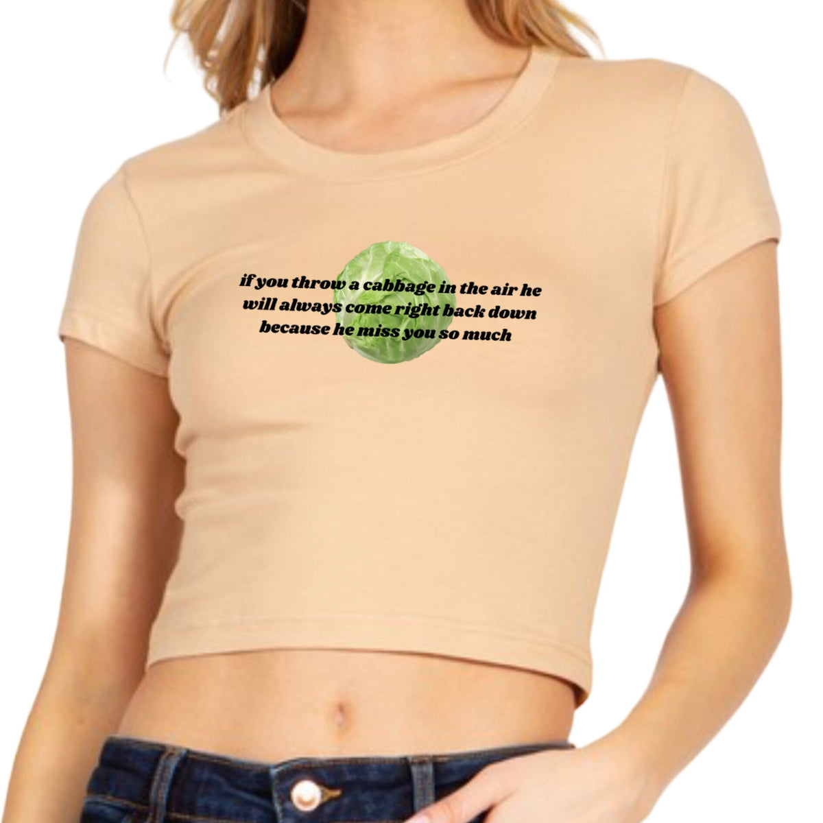 Cabbage Meme Crop Top