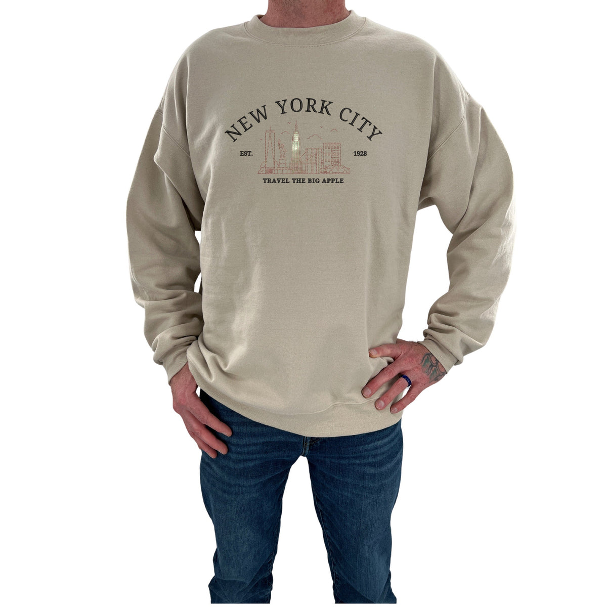New York City Unisex Embroidered T-Shirt or Crewneck  Sweatshirt