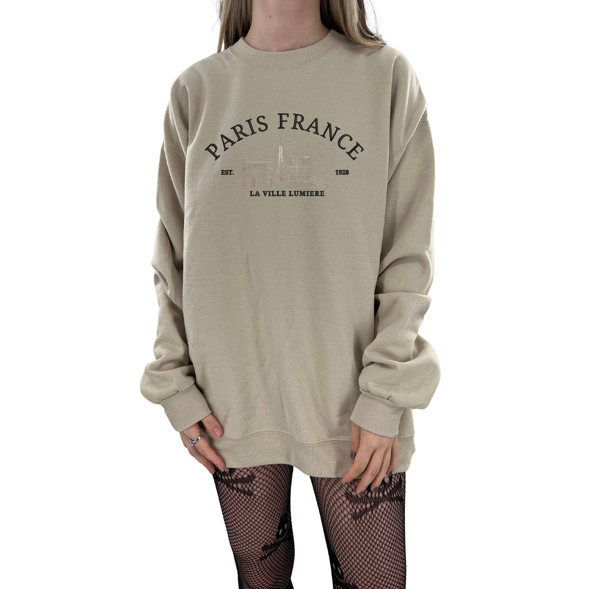 Paris France Unisex Embroidered T-Shirt or Crewneck  Sweatshirt