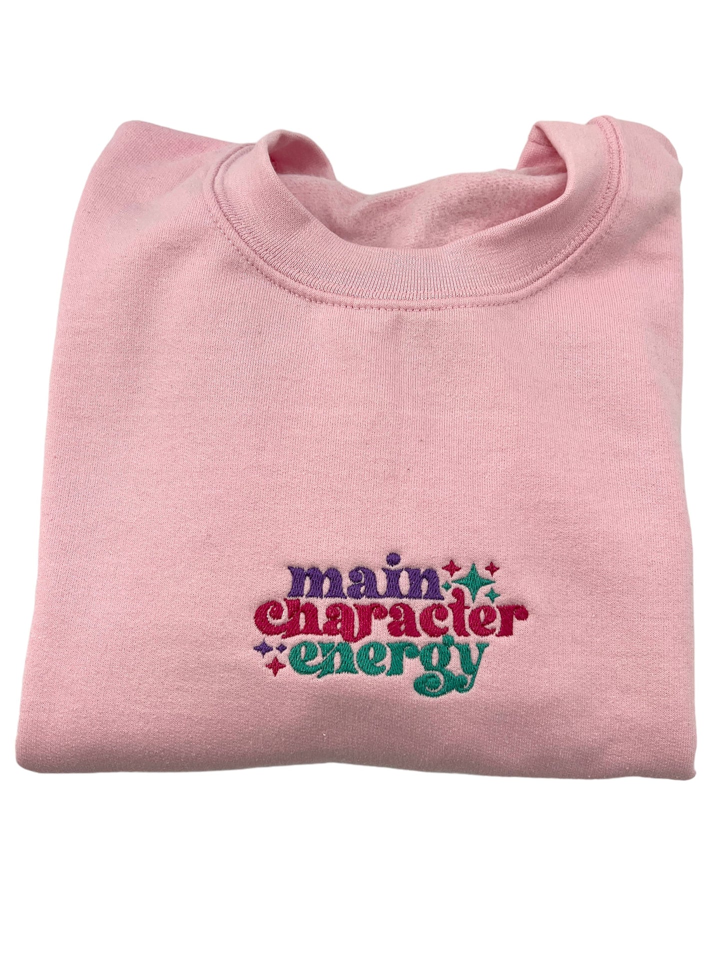 Main Character Energy Emroidered Crewneck Sweatshirt  | Sparkle Y2k Sweatshirt