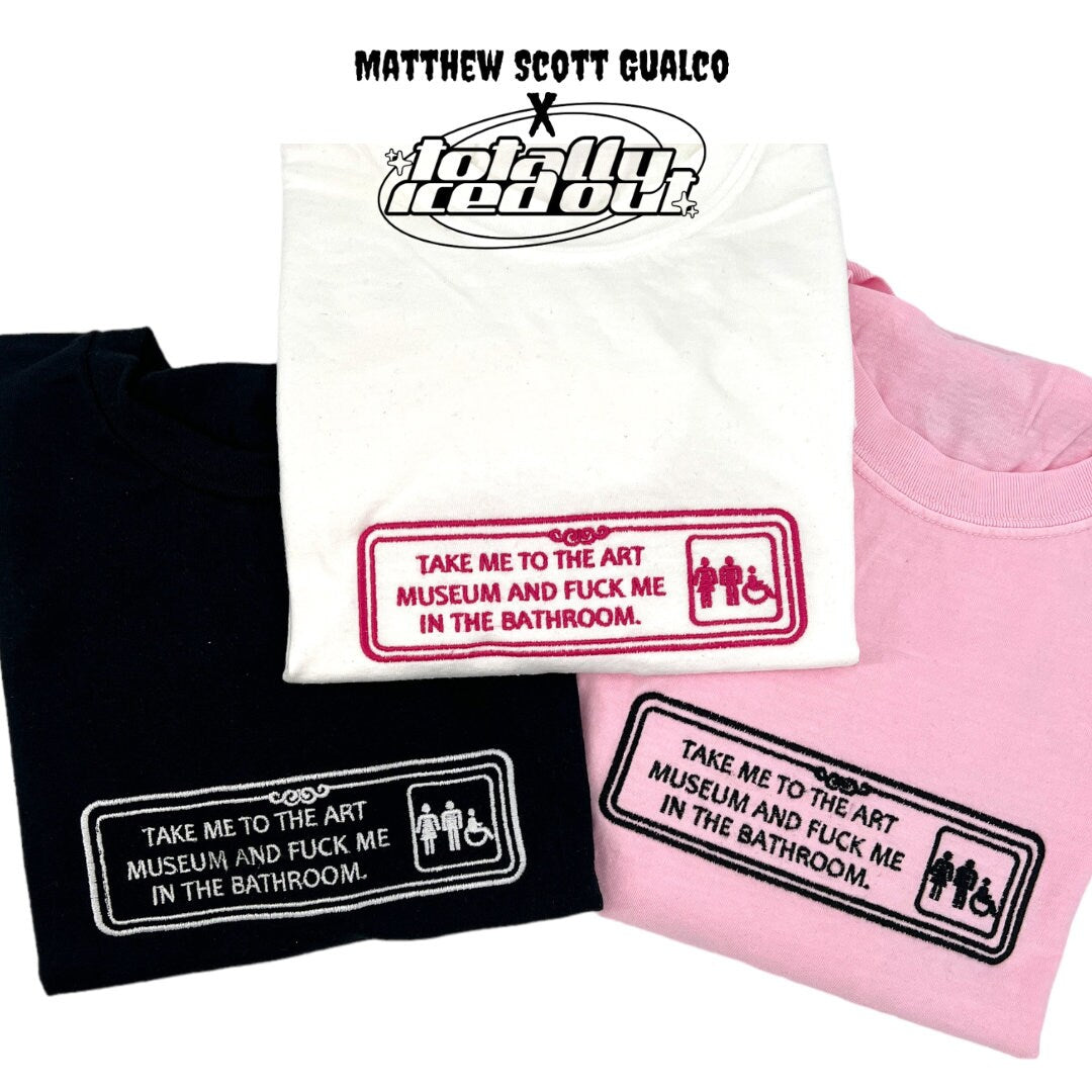 three t - shirts with different logos on them
